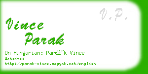 vince parak business card